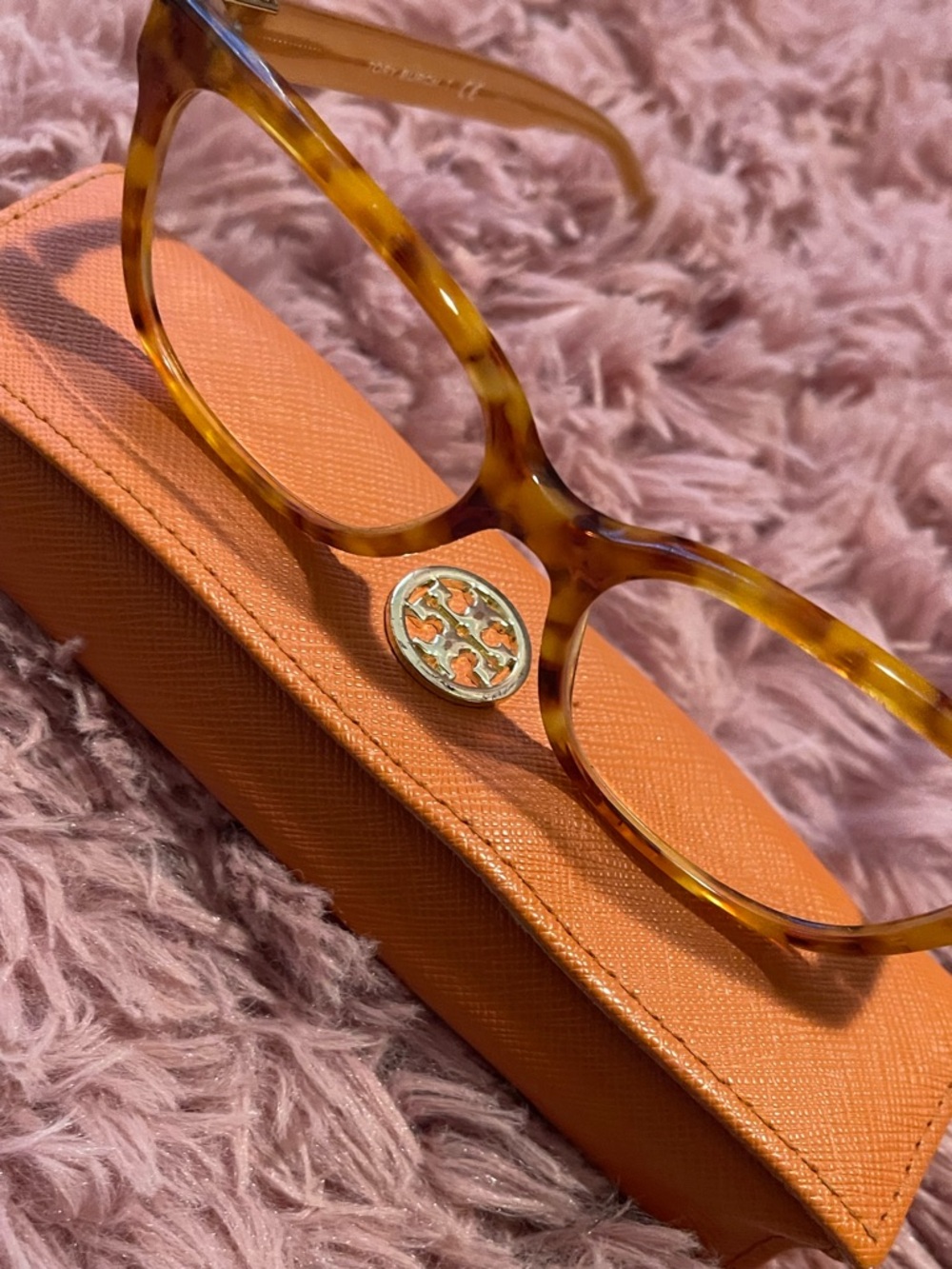 Tory Burch Orange Case with Tortoiseshell Glasses - Picture 3 of 5